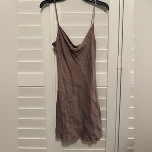 ZARA Cowl Neck Mini Slip Dress in Bronze Women’s Size 4